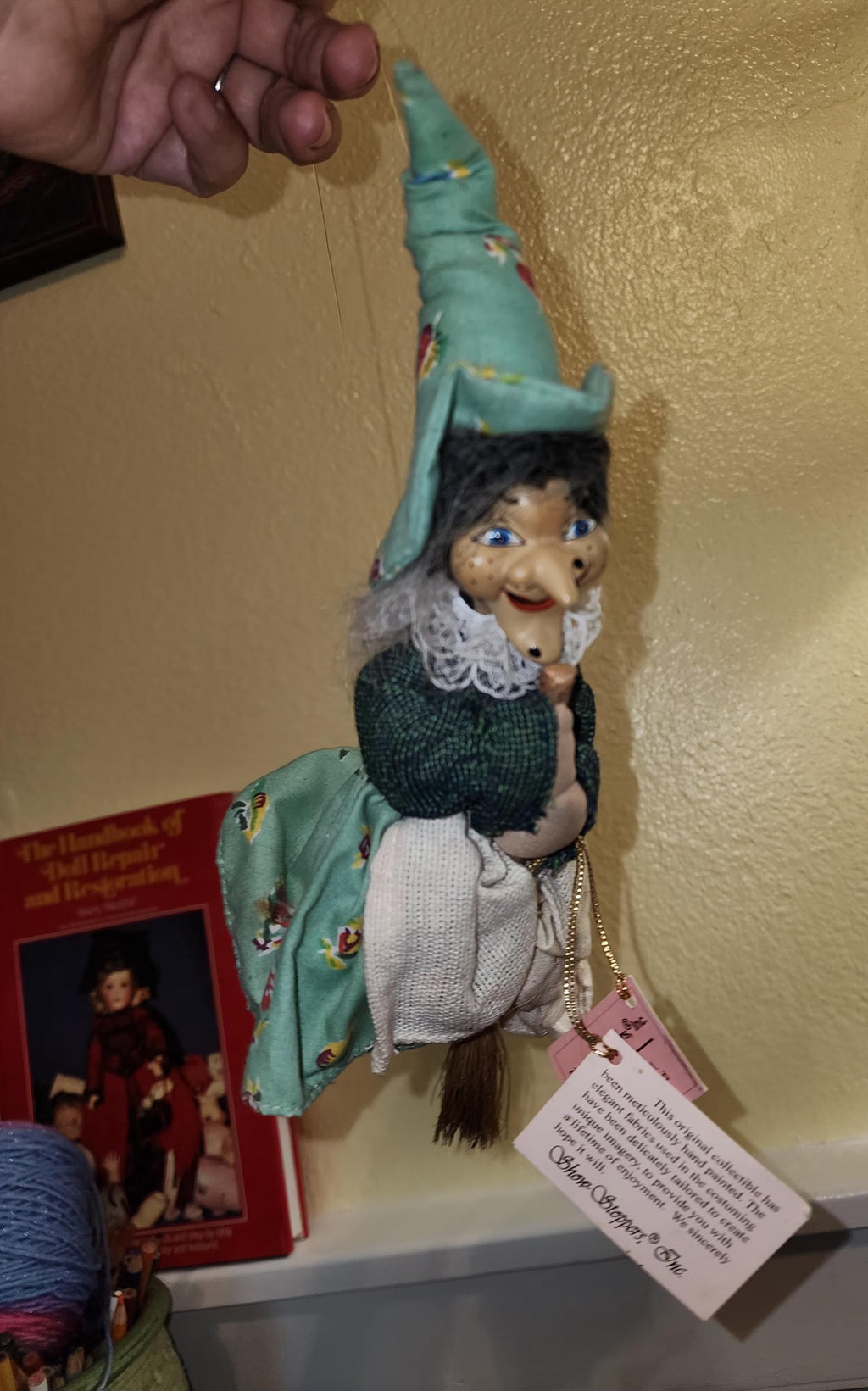 The Little Flying Witch | Vintage Porcelain Spirit Companion | Early 1990s Collectible