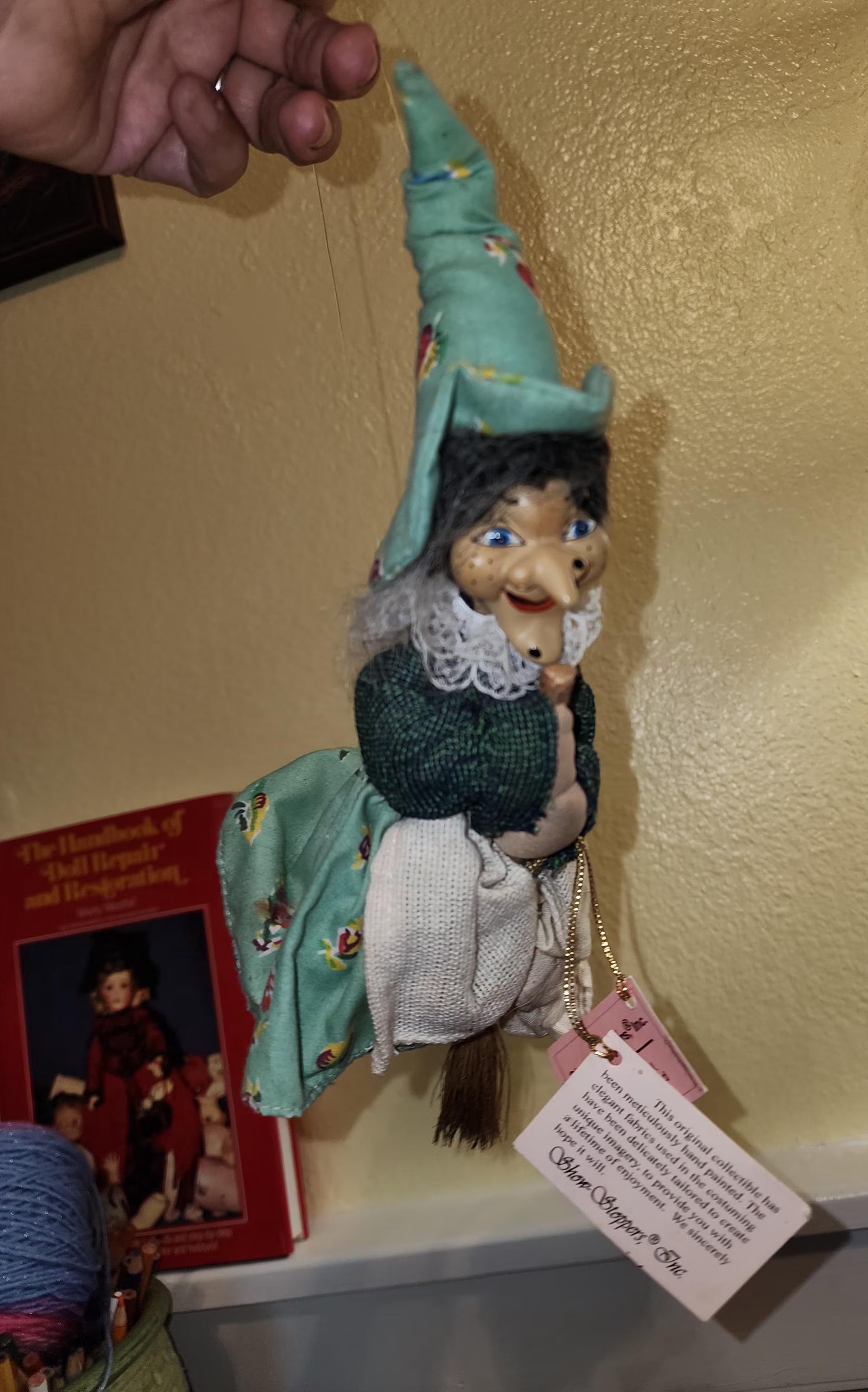 The Little Flying Witch | Vintage Porcelain Spirit Companion | Early 1990s Collectible