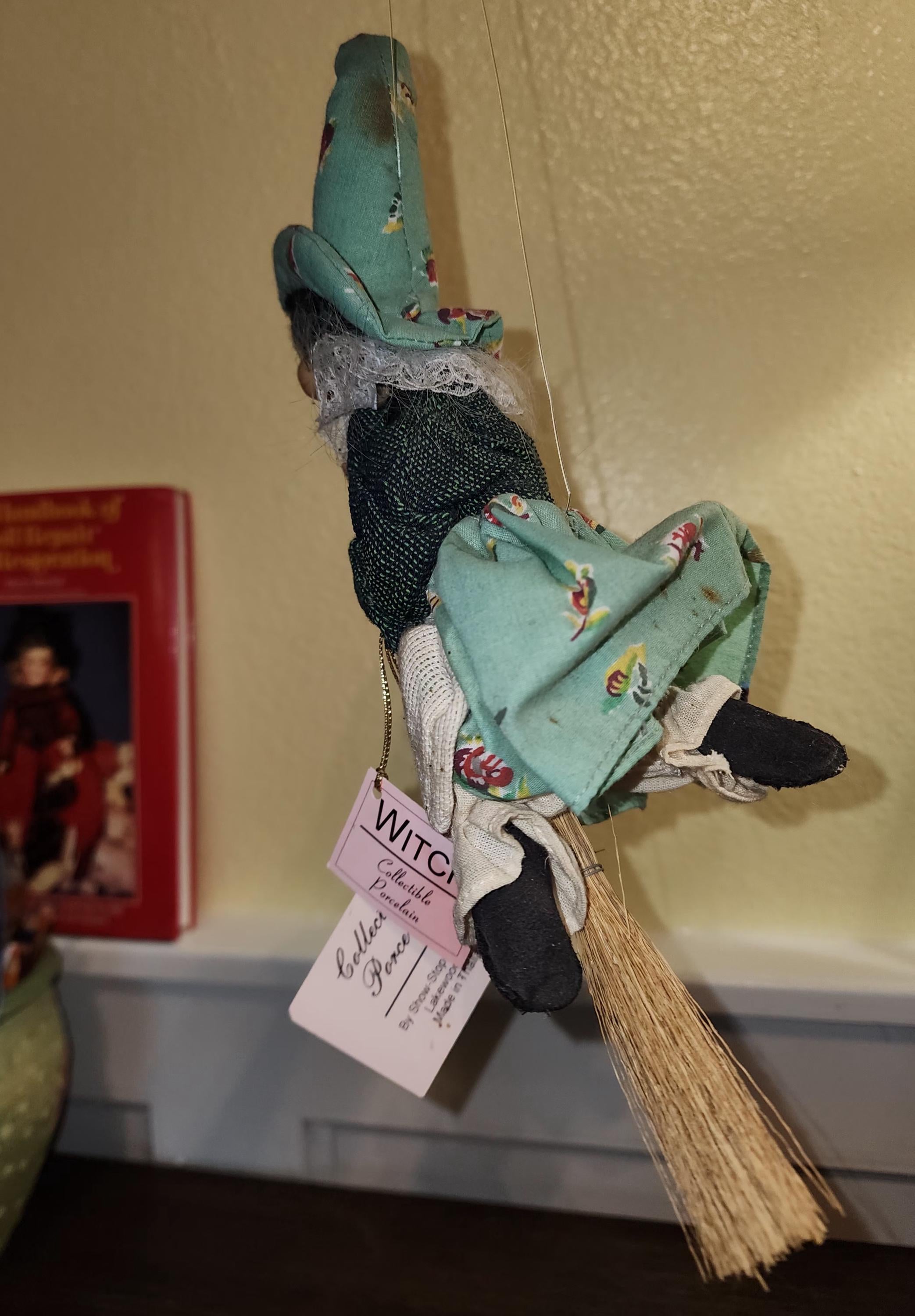 The Little Flying Witch | Vintage Porcelain Spirit Companion | Early 1990s Collectible