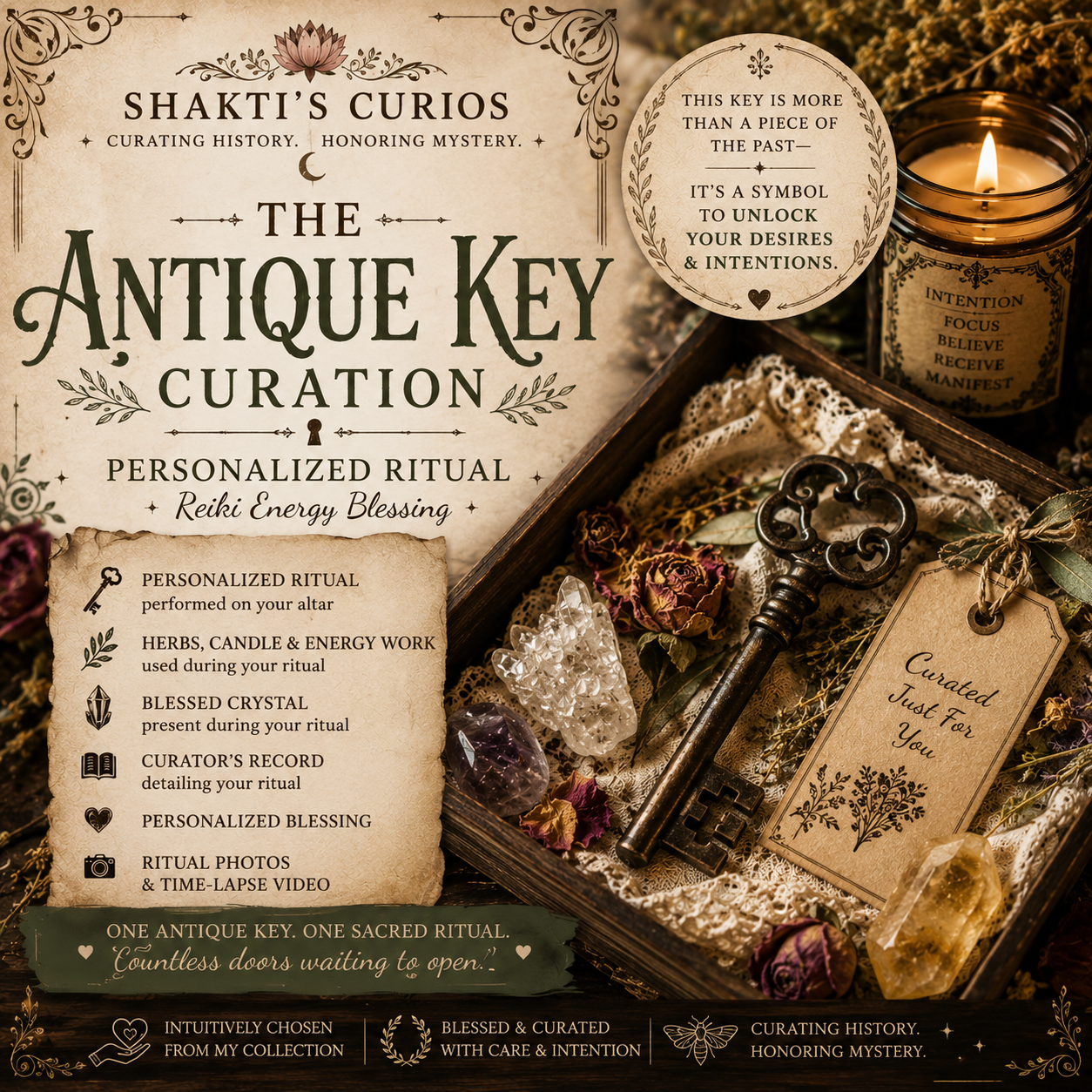 Personalized Antique Skeleton Key Ritual