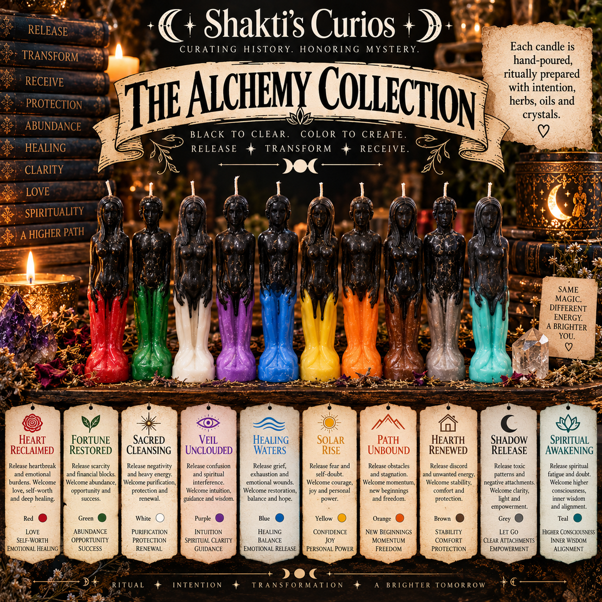 The Alchemy Collection | Hand-Poured Reversal Figure Candles | Male & Female
